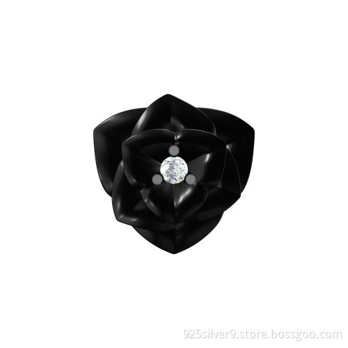 Customized 925 sterling silver clover earrings with ceramic fashion jewelry